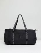 Asos Barrel Bag With Unwritten Futures Slogan Webbing - Black