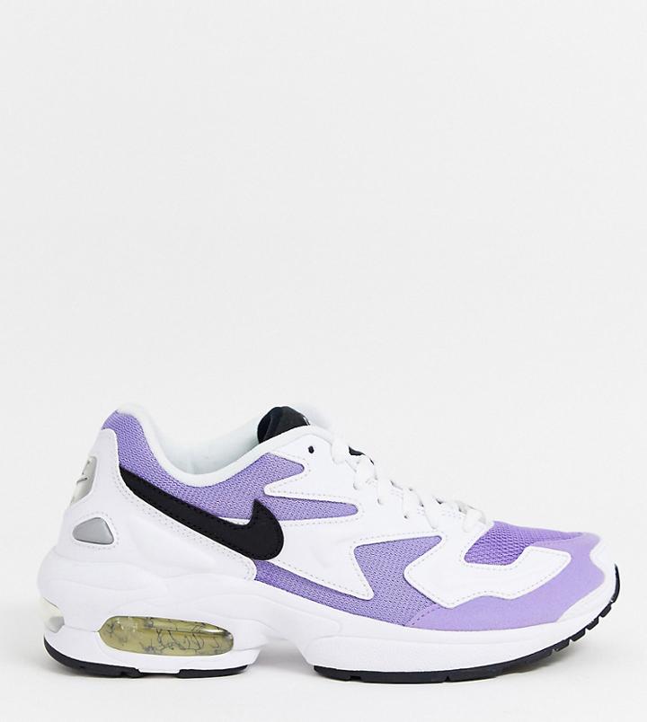 Nike White And Lilac Air Max 2 Light Sneakers