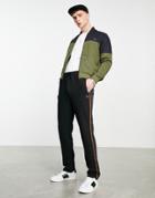 Fred Perry Stripe Tape Track Sweatpants In Black