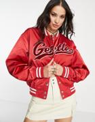 Weekday Kali Polyester Varsity Jacket In Red - Red