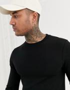 Asos Design Muscle Sweatshirt In Black