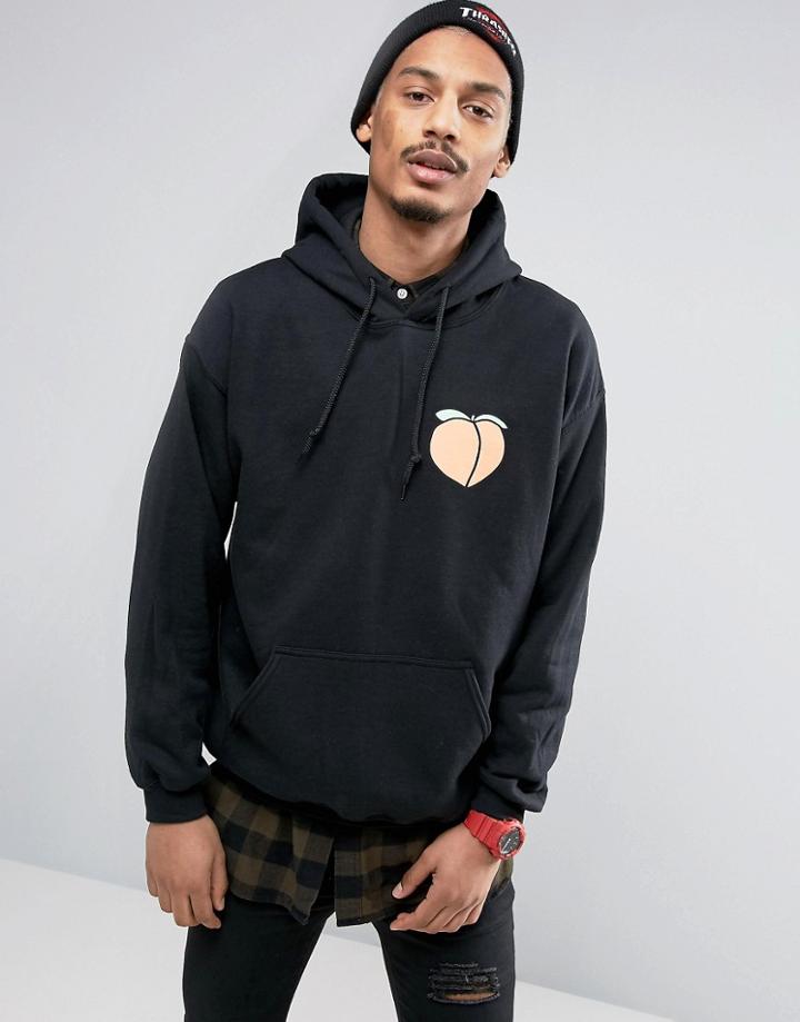 New Love Club Peach Hoodie - Black