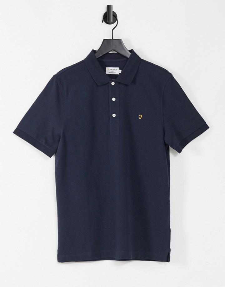 Farah Blanes Organic Cotton Polo In Navy