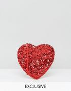 Reclaimed Vintage Mini Heart Cross Body Bag - Red