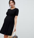 Asos Design Maternity Ultimate Mini Tea Dress-black