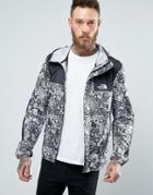 The North Face 1985 Mountain Jacket Hooded In White Stickerbomb Print - Navy