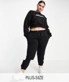 Ellesse Plus Cropped Sweatshirt & Sweatpants Set In Black