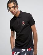 Love Moschino Embroidered Chest Polo Shirt - Black