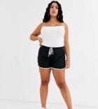 Asos Design Curve Sporty Runner Shorts With Contrast Binding