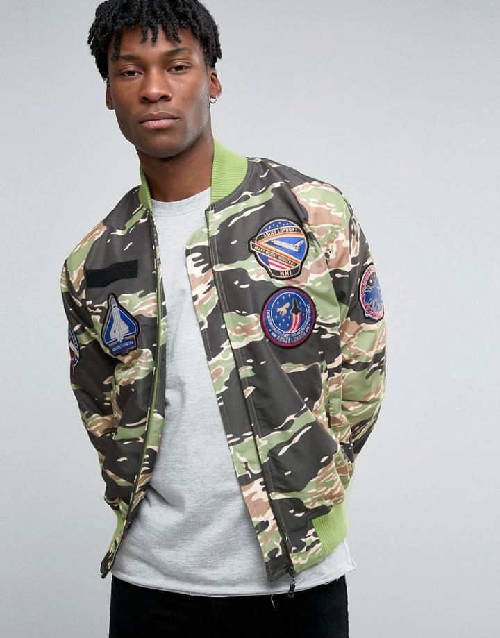 Abuze London Jacket In Camo - Black