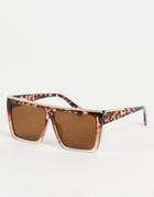 Jeepers Peepers Square Lens Sunglasses In Tortoise Shell-brown