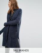 Vero Moda Tall Long Line Side Split Cardigan - Navy