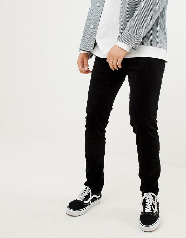 Weekday Friday Skinny Cord Pants Black - Black