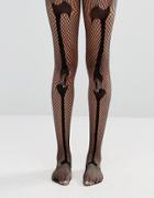 Asos Halloween Fishnet Bone Design Tights - Black