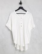 We The Free By Free People Heritage Henley Button-detail T-shirt In Alabaster White