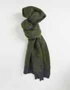 Bolongaro Trevor Zebra Print Scarf In Khaki-green