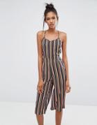 Influence Stripe Culotte Jumpsuit - Multi