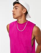 Asos Design Relaxed Fit Tank In Fuschia-pink