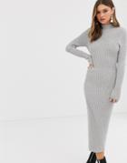Asos Design Maxi Knitted Dress In Moving Rib