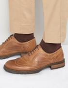 Red Tape Brogues In Brown Leather - Brown