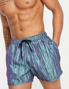 Asos Design Swim Shorts In Green Tonic Look Short Length