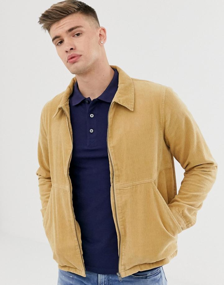 Another Influence Zip Through Cord Shacket - Tan