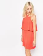 Influence Double Layer Shift Dress - Peach