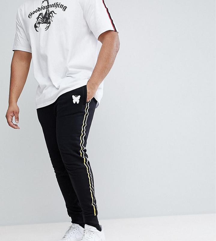 Good For Nothing Plus Skinny Joggers In Black With Taping - Black