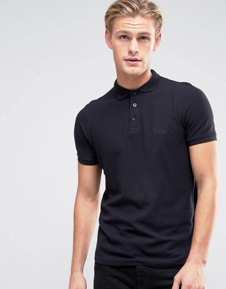 Firetrap Oil Washed Polo Shirt - Black