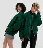 Collusion Unisex Bomber Jacket With Utility Pockets-green