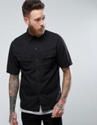 Nudie Jeans Co Svante Short Sleeve Pocket Shirt - Black
