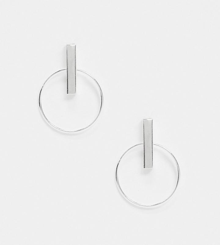 Kingsley Ryan 14mm Hoop & Bar Earrings In Sterling Silver