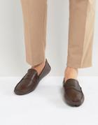 Dune Blake Driving Shoes In Brown Leather - Brown
