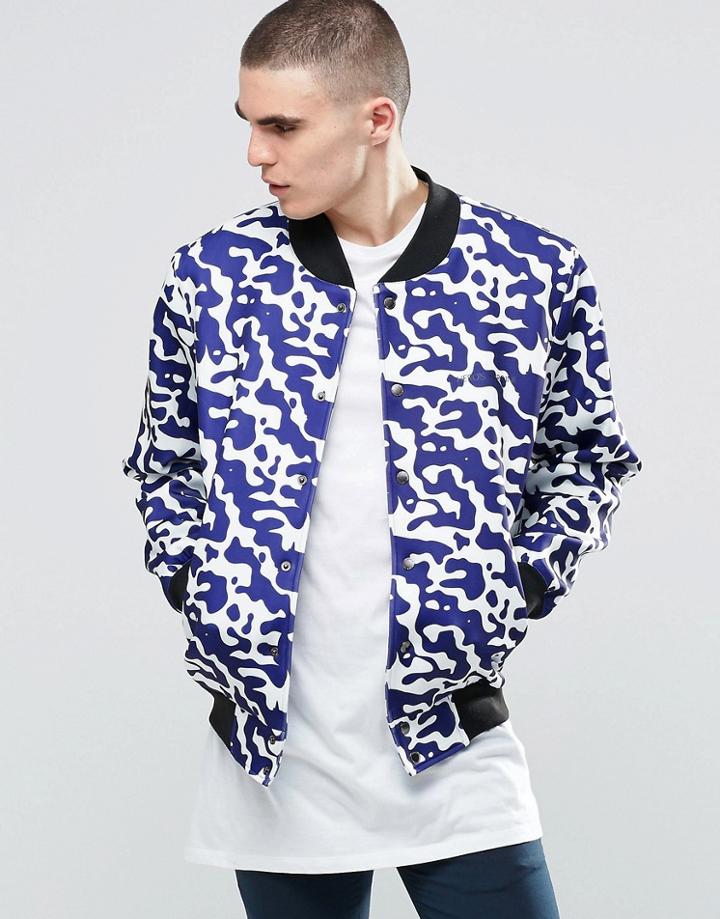 Hero's Heroine Camo Bomber Jacket - Blue