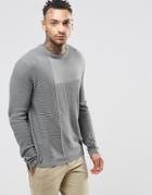 Asos Textured Block Sweater In Boxy Fit - Shark