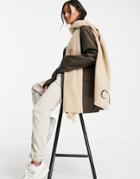 Asos Design Recycled Blend Personalized Scarf With C Initial In Stone-neutral