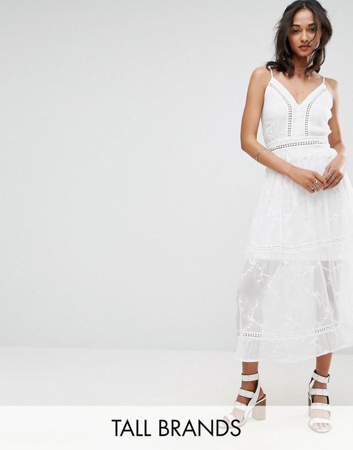 Parisian Tall Embroidered Maxi Dress - White