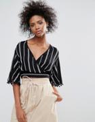 Band Of Gypsies Festival Stripe Crop Top - Black