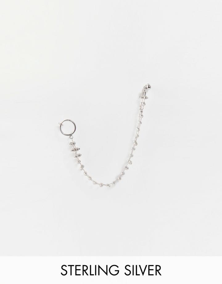 Regal Rose Sienna Dotted Nose To Ear Stud Chain - Silver