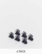 Asos Design 6-pack Mini Hair Claws In Black