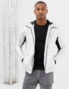 Asos 4505 Windbreaker In Silver With Breathable Mesh Panels - Silver