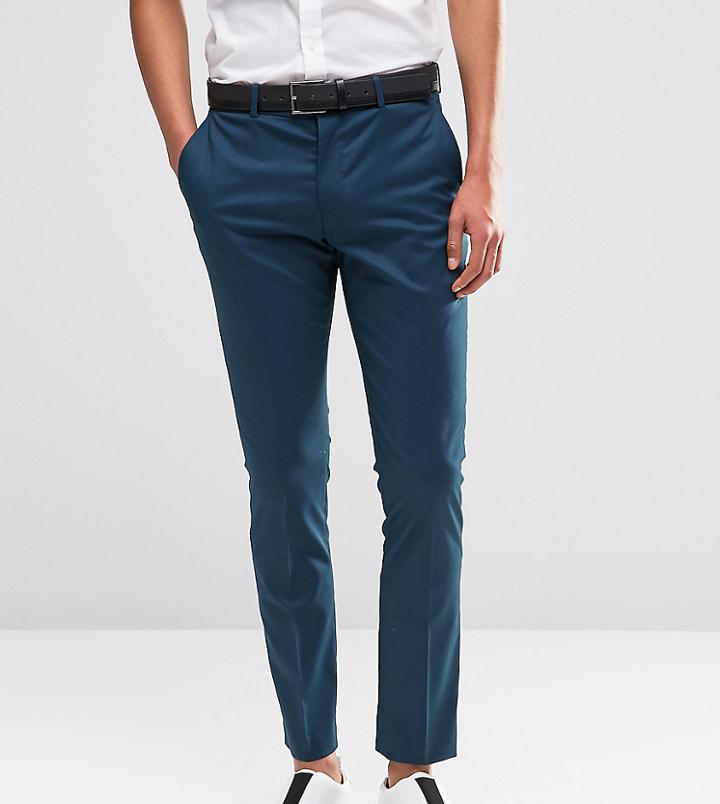 Selected Homme Suit Pants In Super Skinny Fit With Stretch - Blue