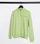 Collusion Unisex Oversized Sweatshirt With Funnel Neck In Neon-yellow