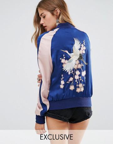 Young Bohemians Trophy Bomber Jacket With Embroidery - Multi