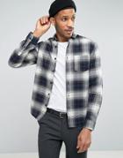 Kiomi Shirt With Check In Regular Fit - Navy