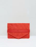 Selected Femme Raddia Suede Clutch - Red
