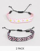 Asos Pack Of 2 Friendship Bracelets - Multi