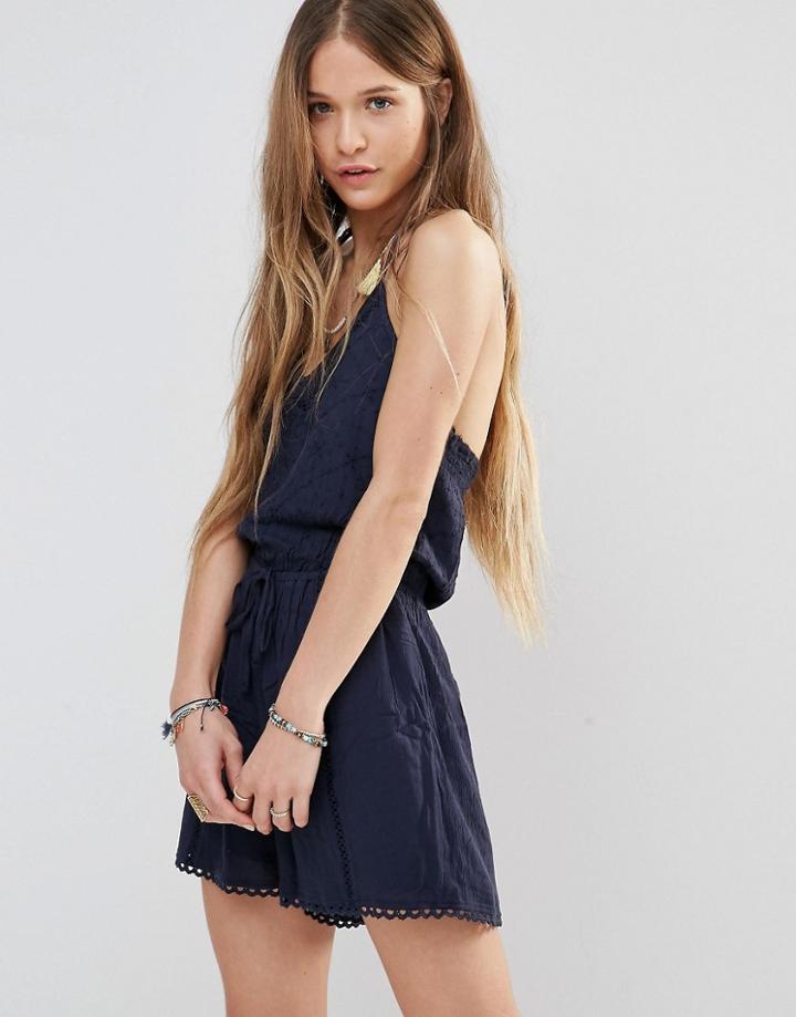 Hollister Halter Neck Romper - Navy