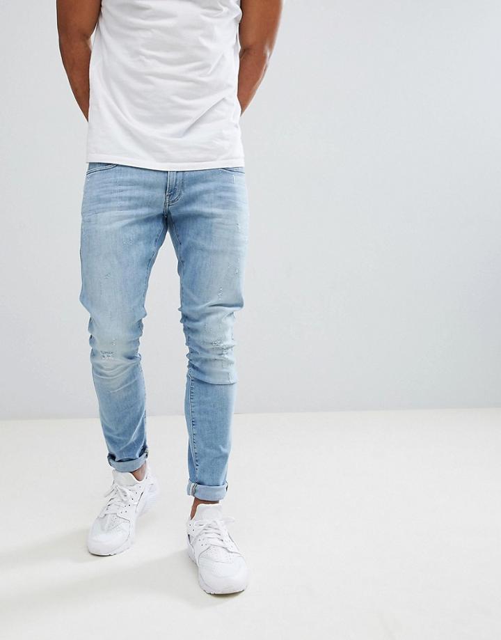 G-star 3301 Deconstructed Super Slim Jeans Lt Aged - Blue