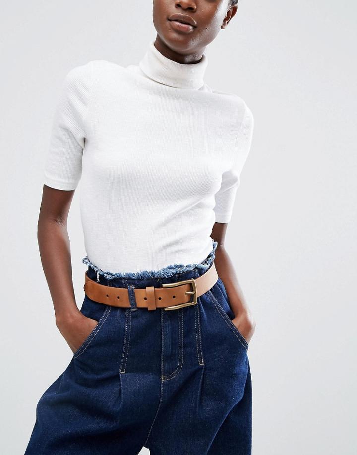 Asos Leather Jeans Belt - Brown